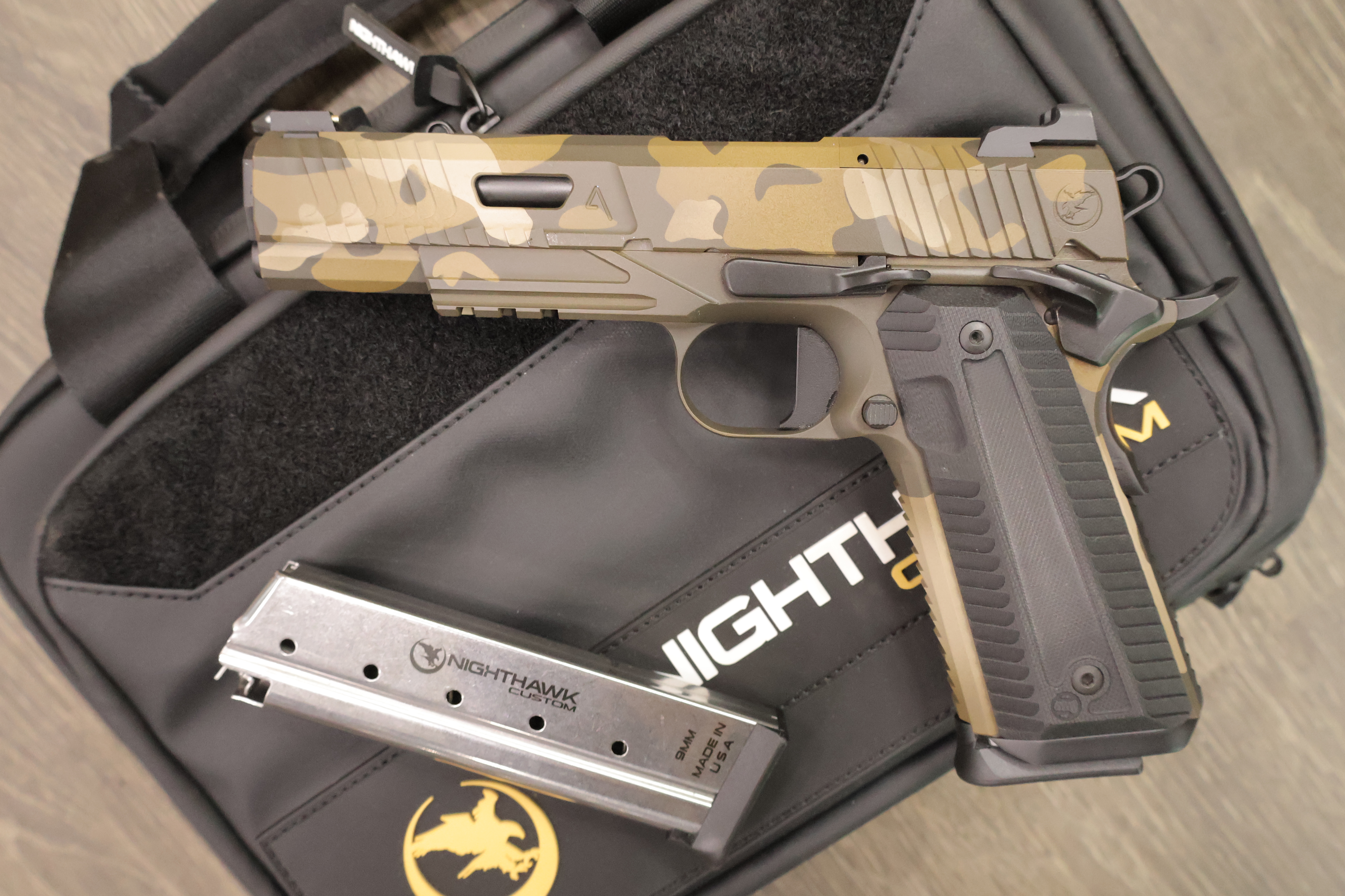 NIGHTHAWK 1911 AGENT2 IOS GOVT SCAR CAMO CERAKOTE AMBI-SAFETY 5" BBL 9MM-img-3