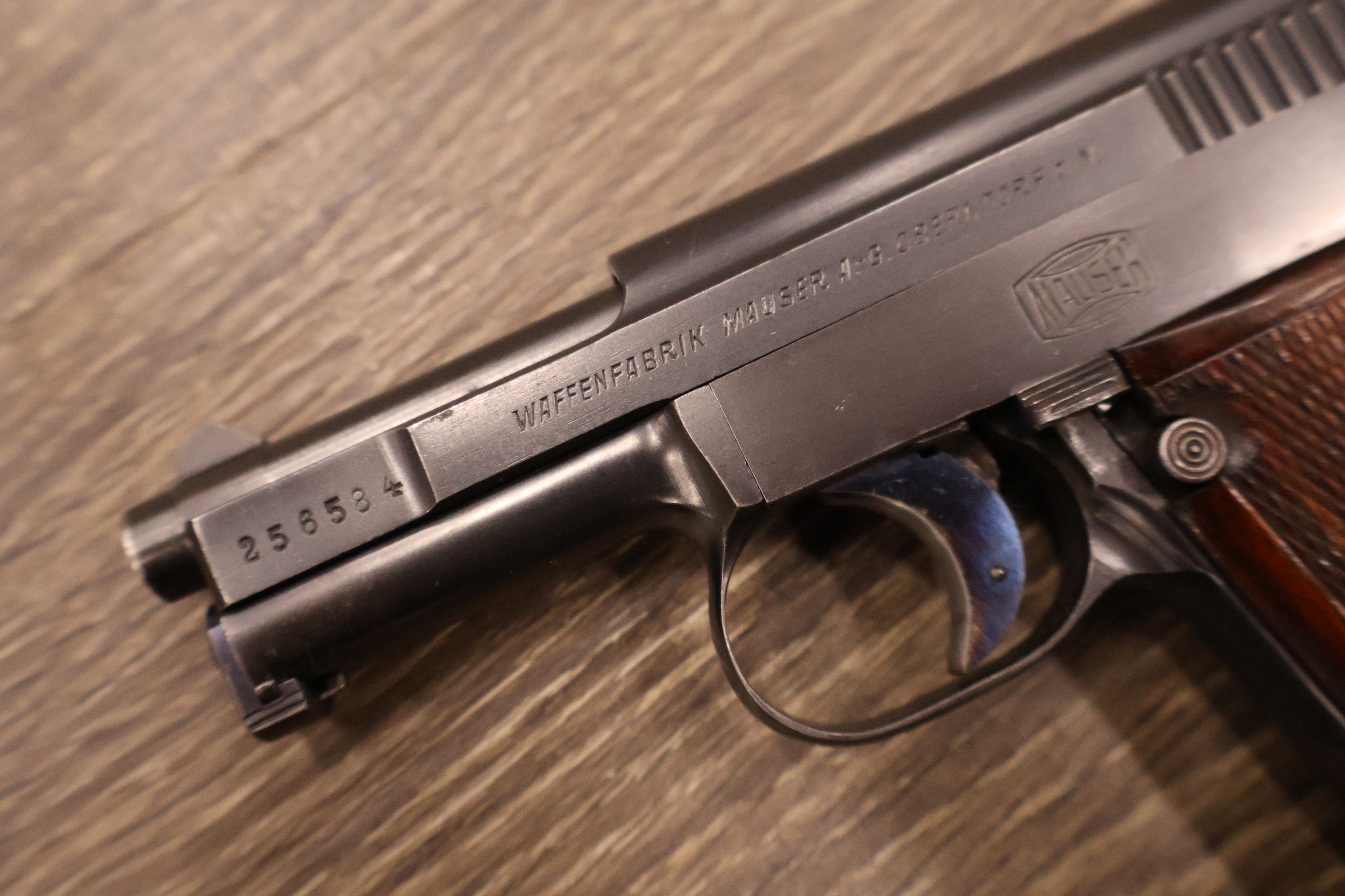 MAUSER WERKE 1910 POCKET PISTOL BLUED FINISH WOOD GRIPS 3.15" BBL .25 ACP-img-2