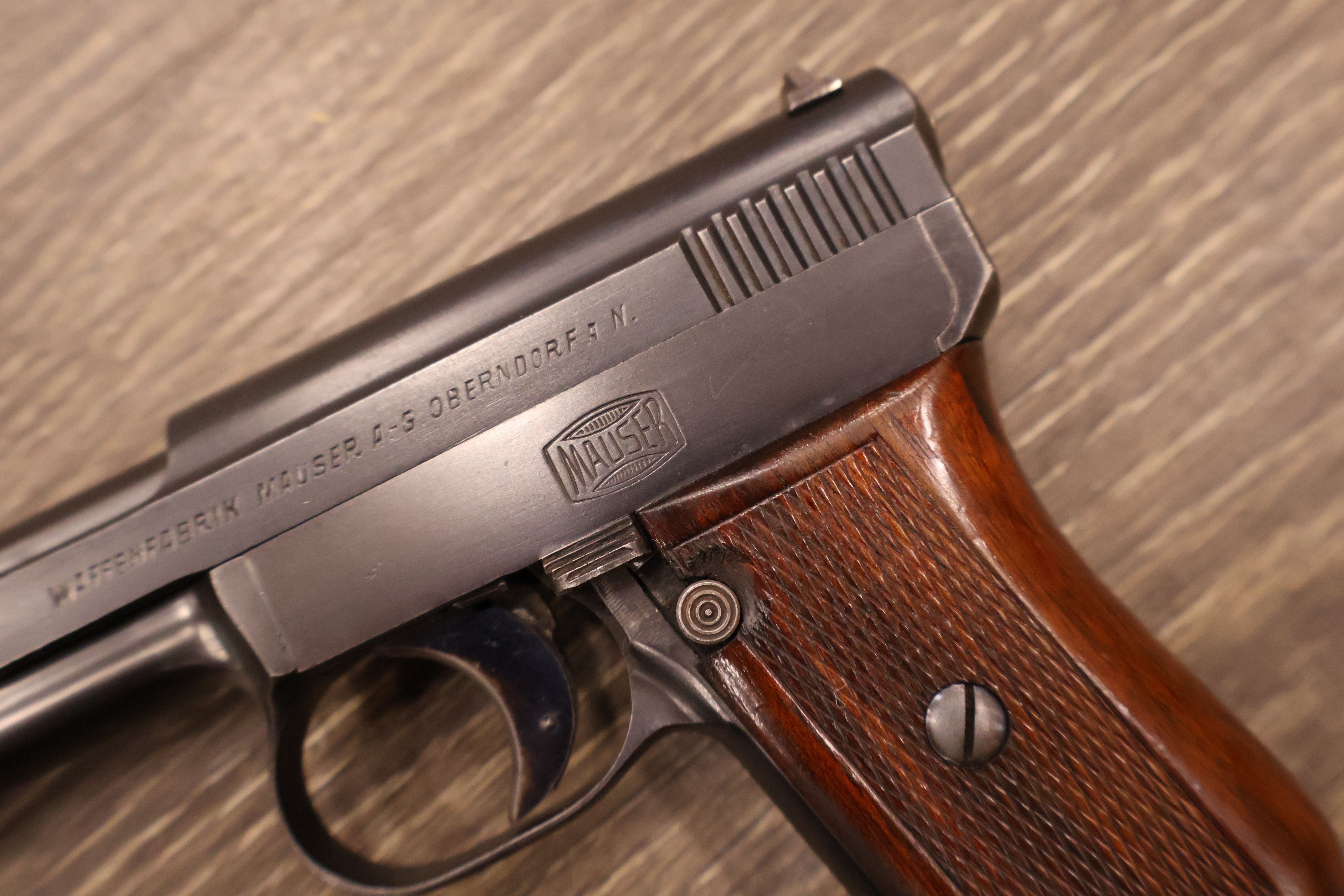 MAUSER WERKE 1910 POCKET PISTOL BLUED FINISH WOOD GRIPS 3.15" BBL .25 ACP-img-3