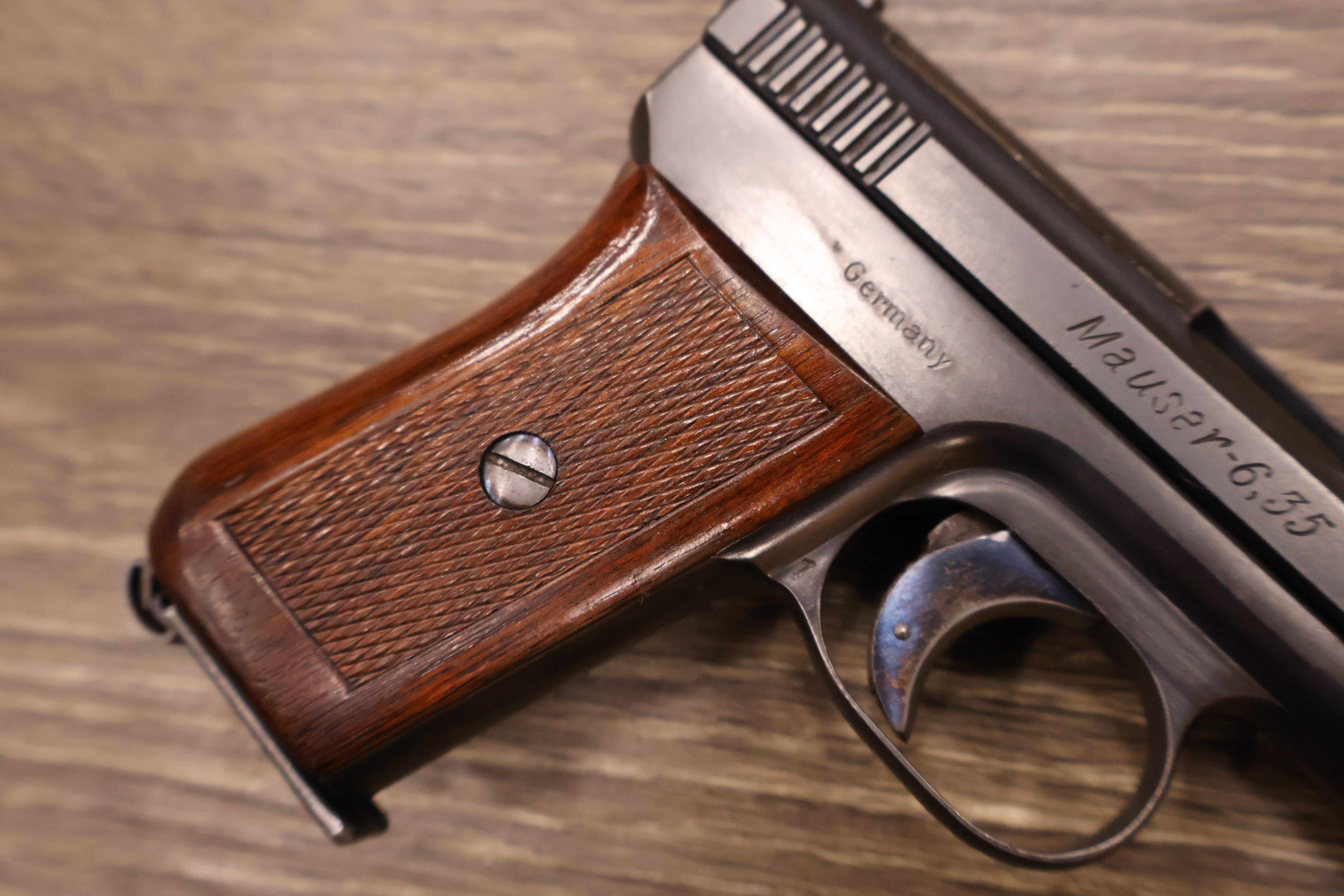 MAUSER WERKE 1910 POCKET PISTOL BLUED FINISH WOOD GRIPS 3.15" BBL .25 ACP-img-8