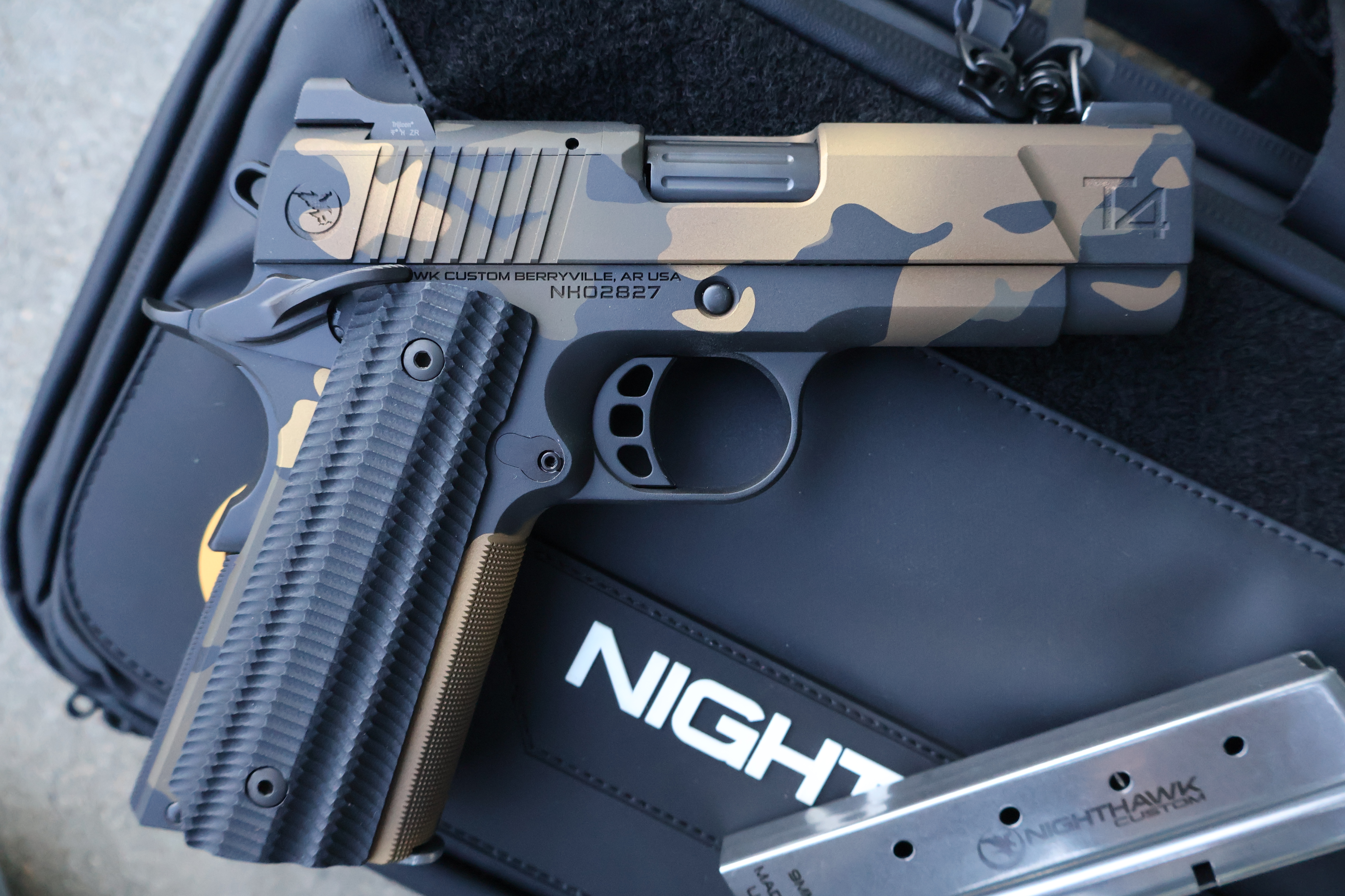 NIGHTHAWK 1911 TALON T4 IOS COMMANDER CARRY HALO FDE CAMO BULL 3.8" BBL 9MM-img-1