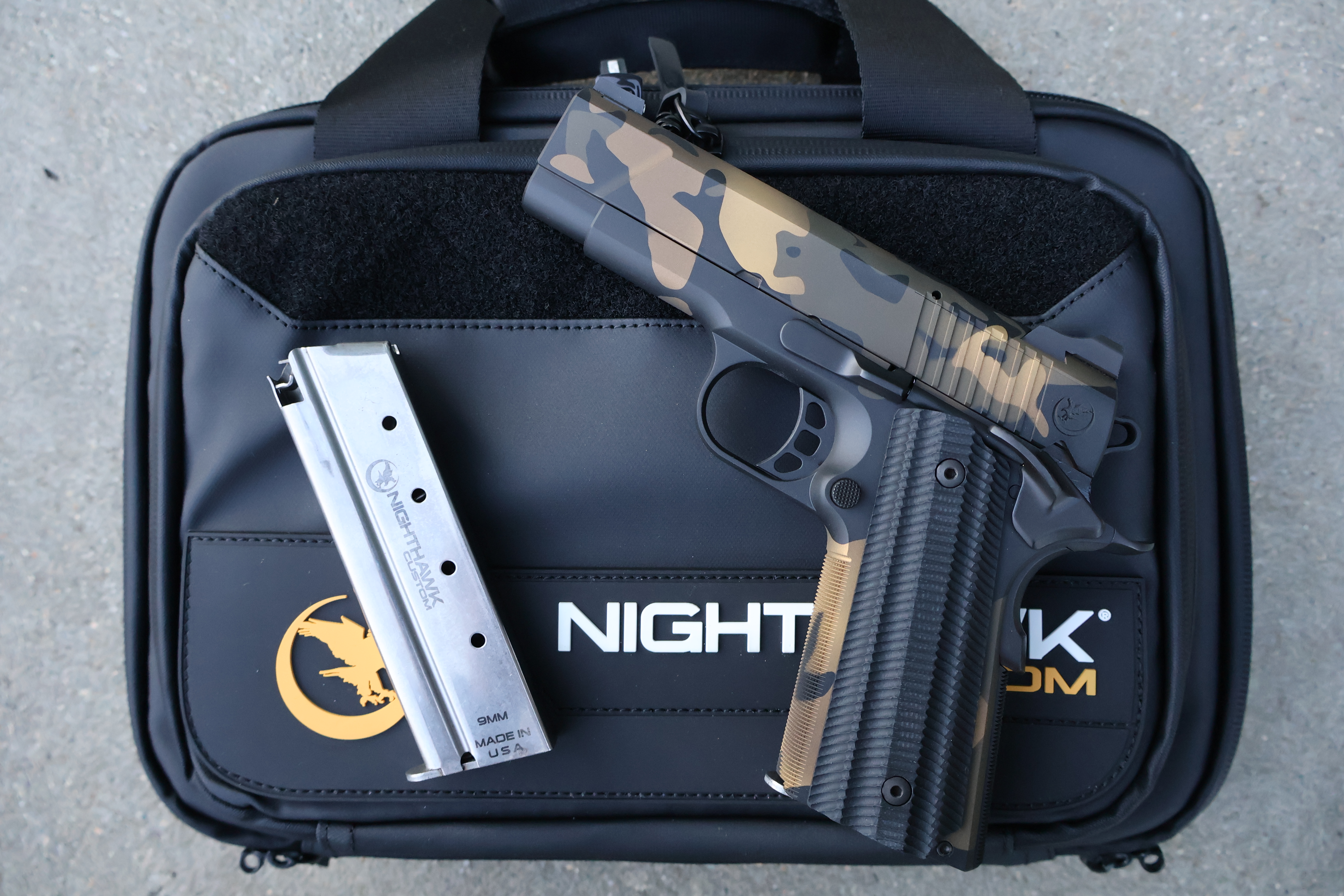 NIGHTHAWK 1911 TALON T4 IOS COMMANDER CARRY HALO FDE CAMO BULL 3.8" BBL 9MM-img-2