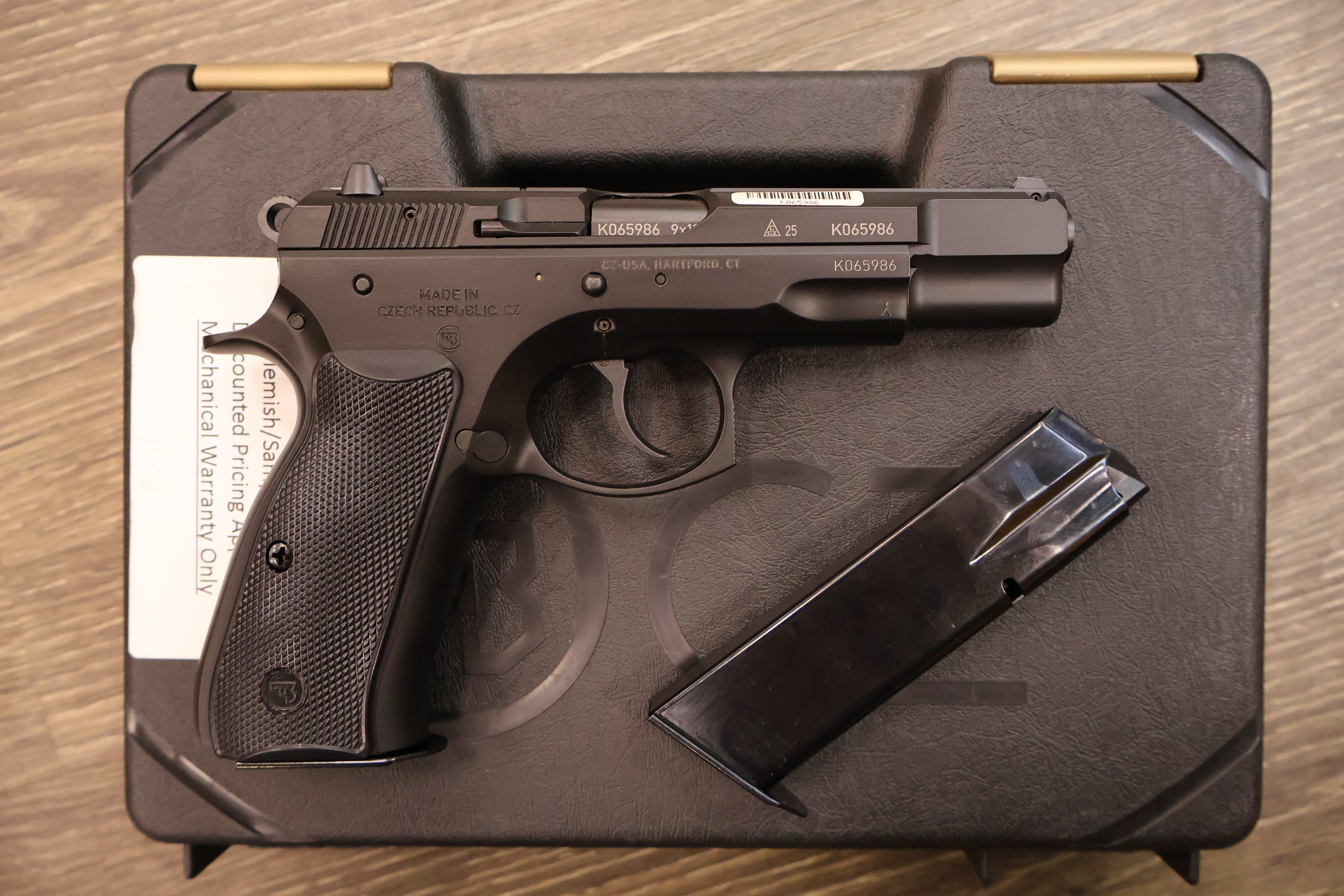 CZ USA 75B 50TH ANNIVERSARY ELITE BLACK POLYCOAT MANUAL SAFETY 4.6" BBL 9MM-img-2