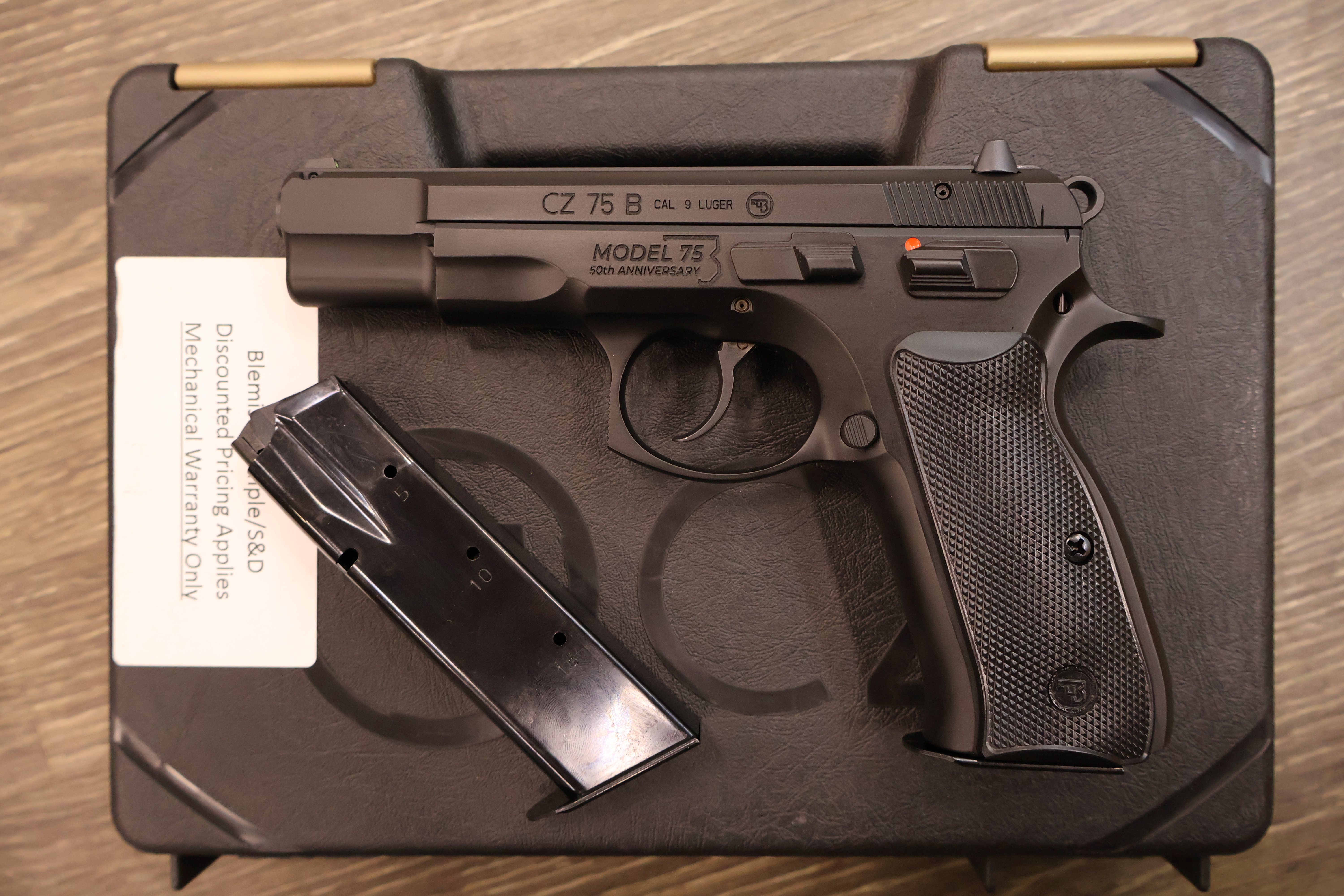 CZ USA 75B 50TH ANNIVERSARY ELITE BLACK POLYCOAT MANUAL SAFETY 4.6" BBL 9MM-img-0