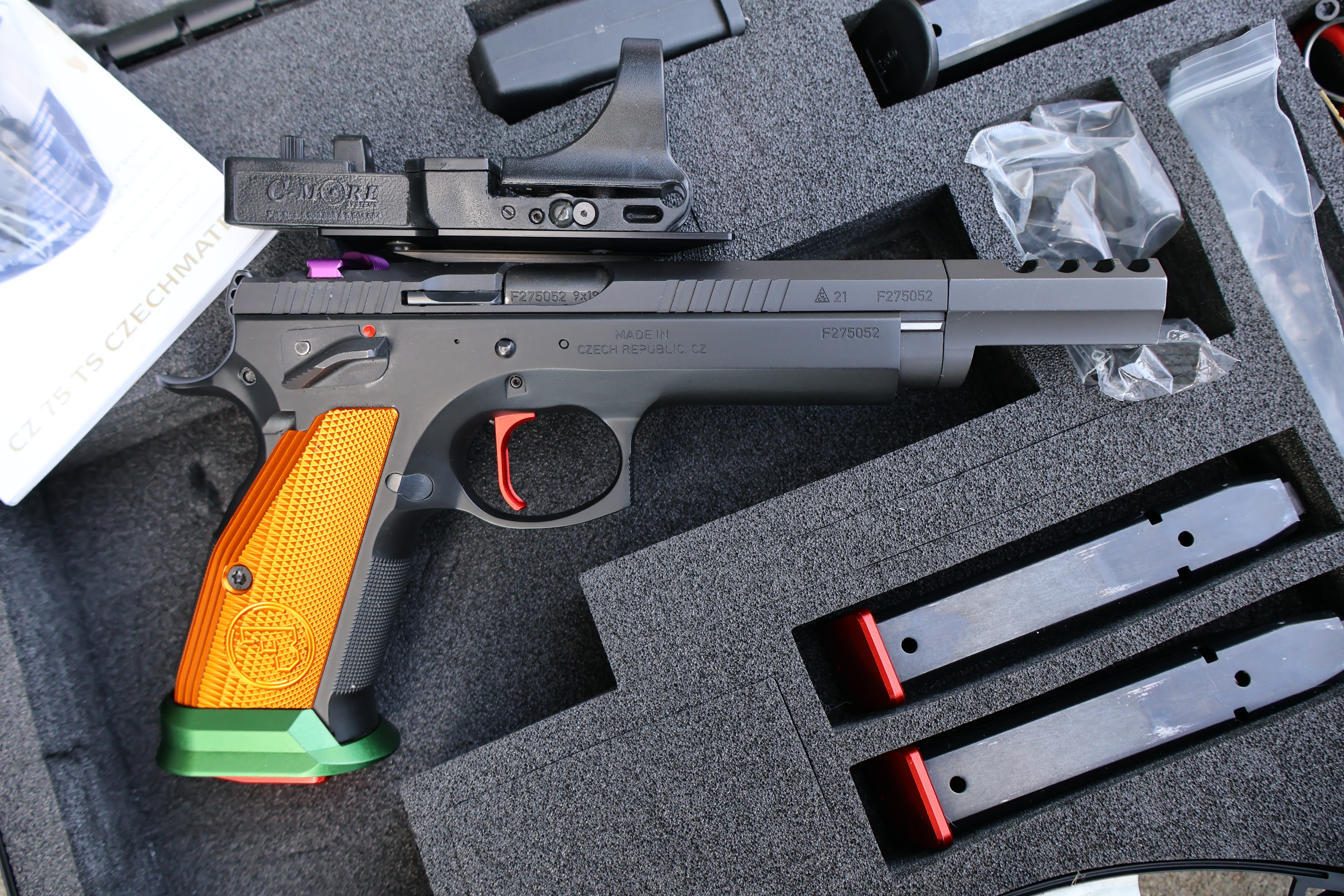CZ USA 75 TS TACTICAL SPORT CZECHMATE PARROT ANODIZED COMPENSATOR 5.23" 9MM-img-0