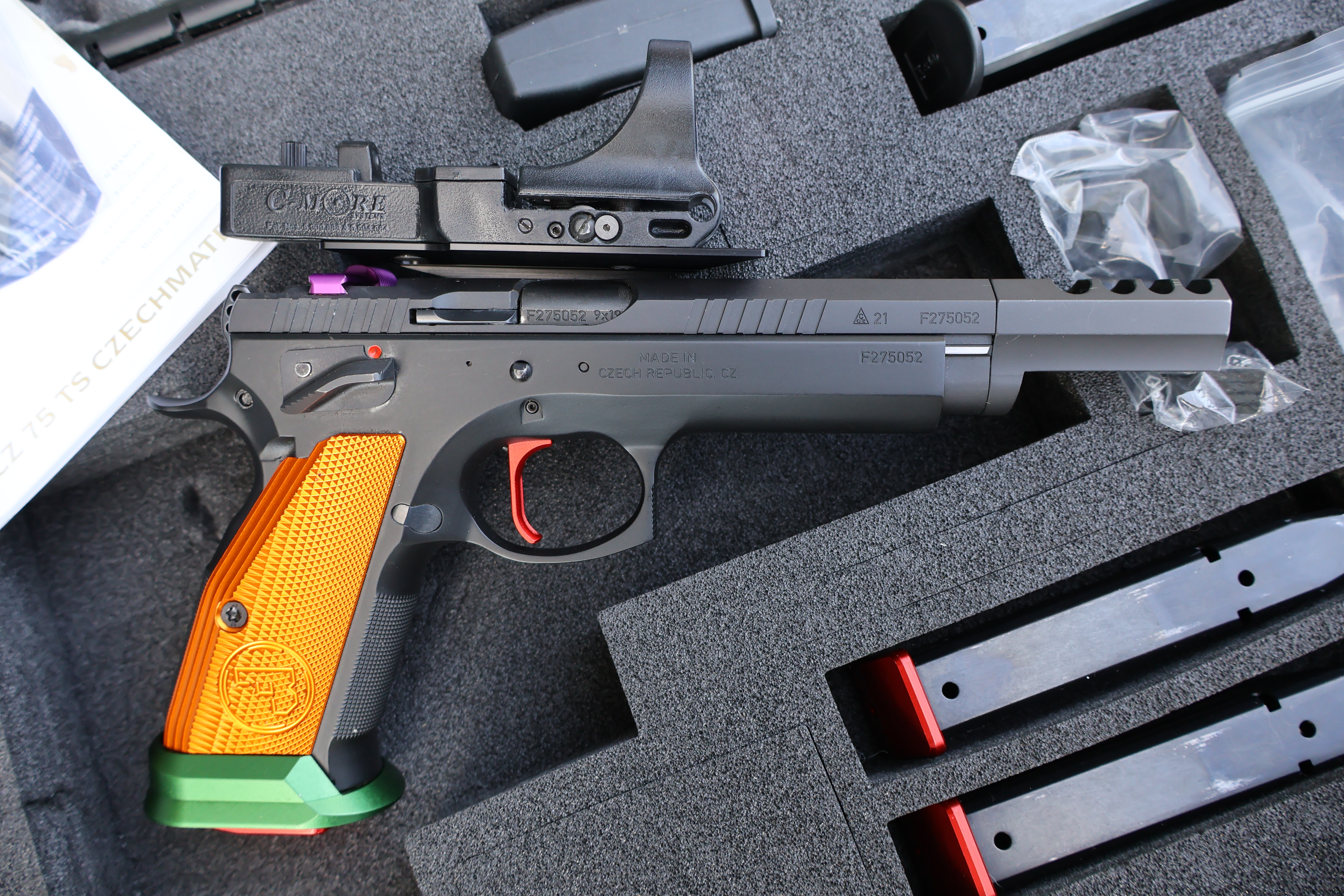 CZ USA 75 TS TACTICAL SPORT CZECHMATE PARROT ANODIZED COMPENSATOR 5.23" 9MM-img-1