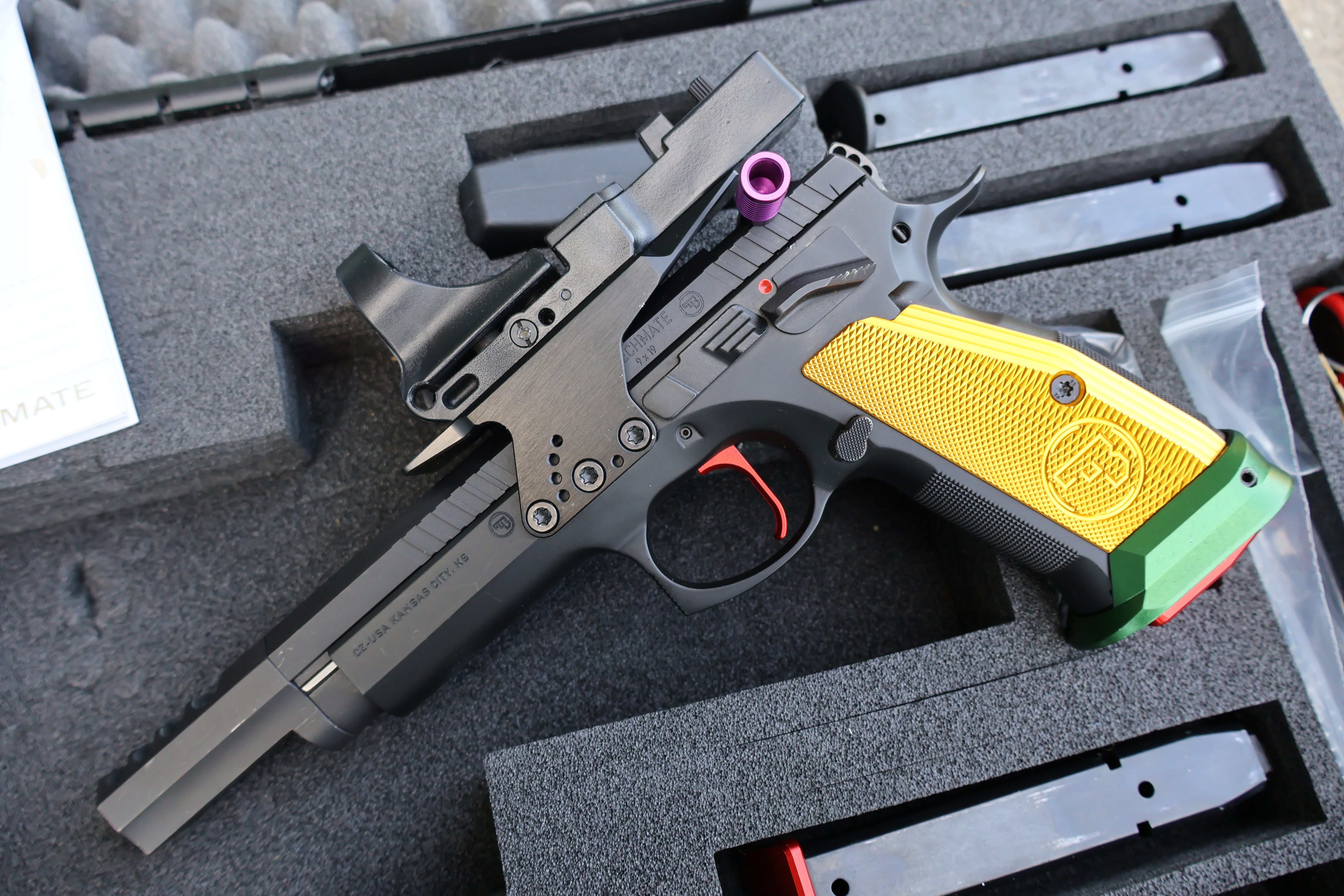CZ USA 75 TS TACTICAL SPORT CZECHMATE PARROT ANODIZED COMPENSATOR 5.23" 9MM-img-8