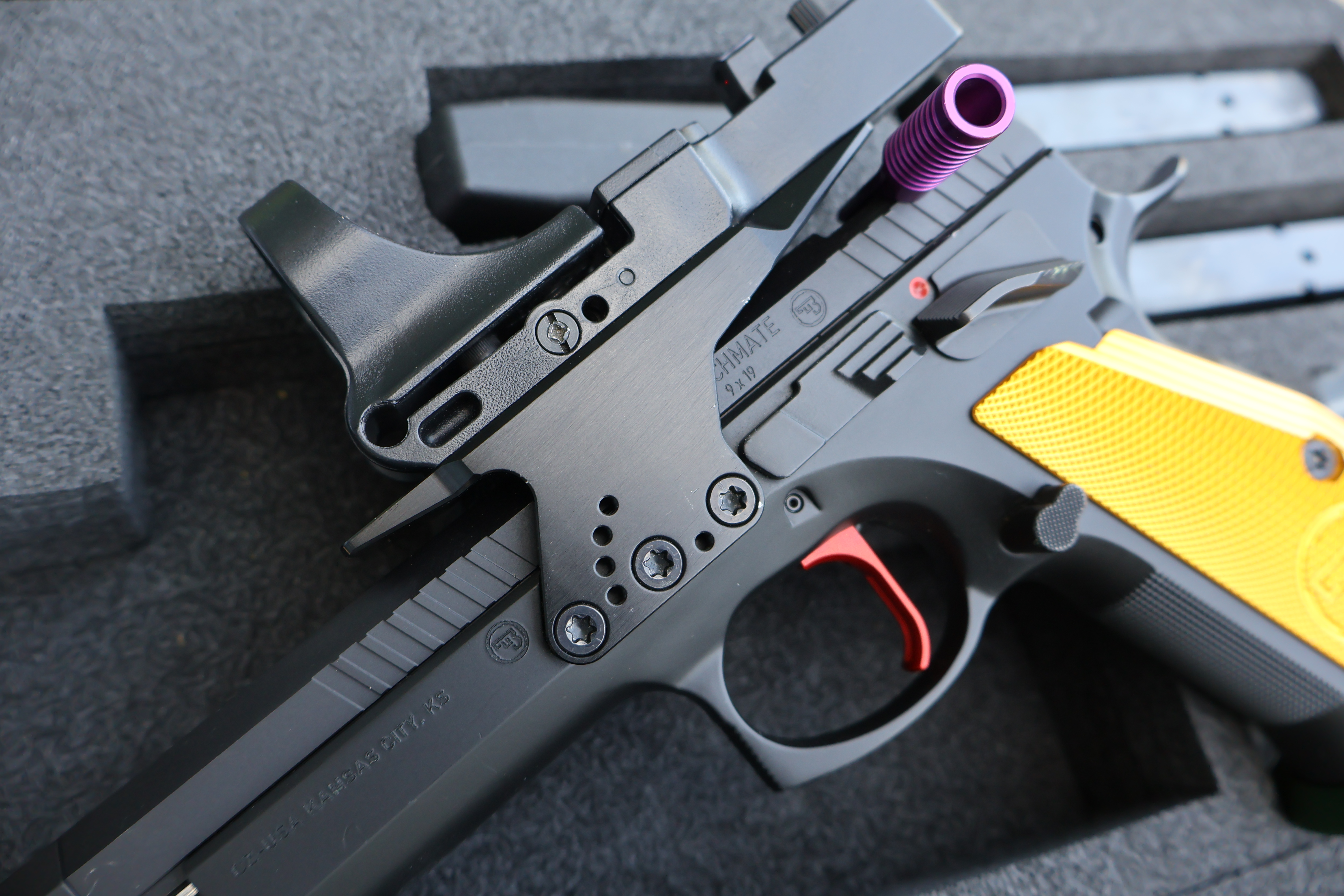 CZ USA 75 TS TACTICAL SPORT CZECHMATE PARROT ANODIZED COMPENSATOR 5.23" 9MM-img-9