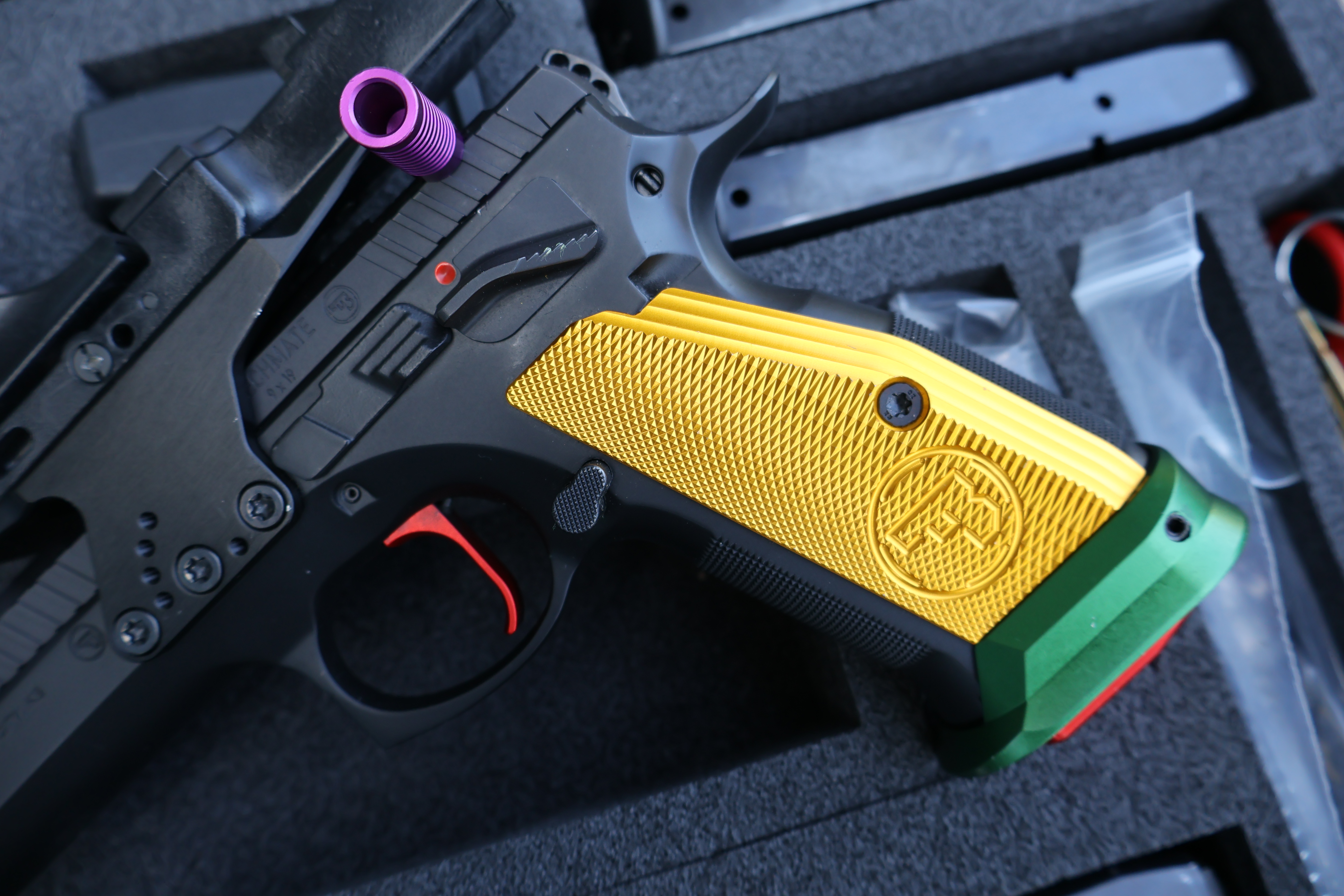 CZ USA 75 TS TACTICAL SPORT CZECHMATE PARROT ANODIZED COMPENSATOR 5.23" 9MM-img-11