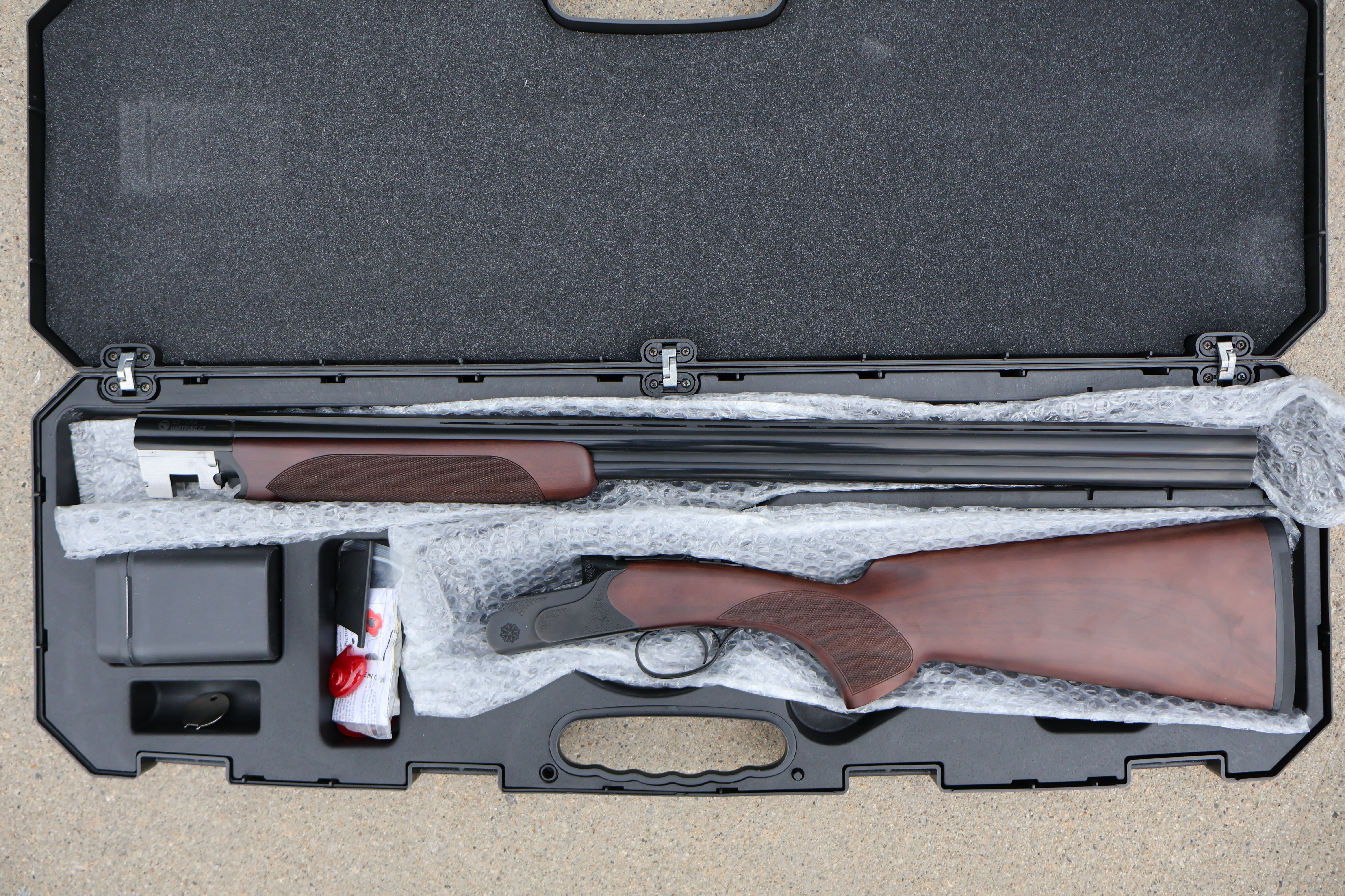 CZ USA (HUGLU) TEAL O/U BLACK CHROME FINISH TURKISH WALNUT 28" BBL 28GA -img-0