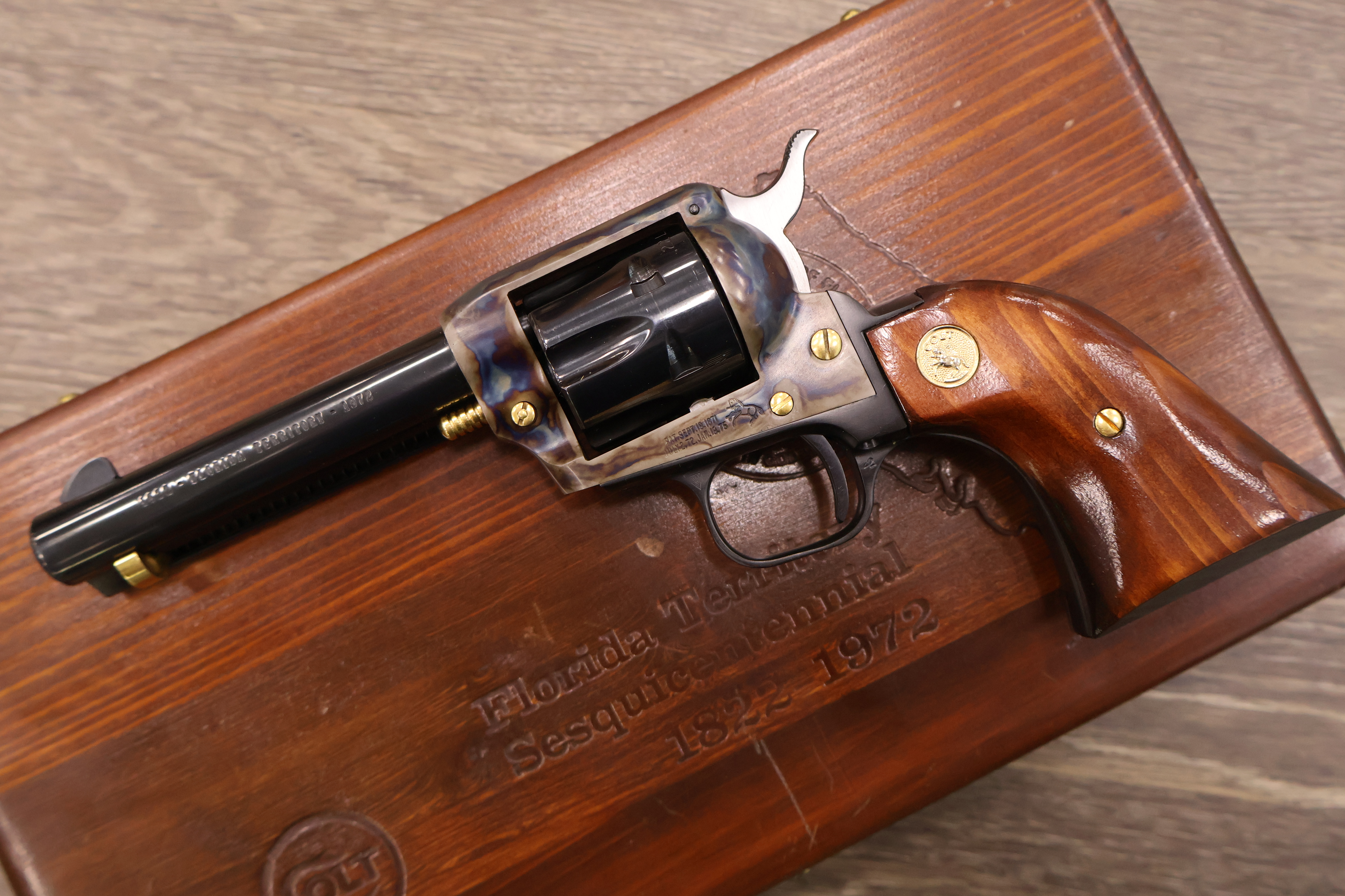 COLT FRONTIER SCOUT CASE COLORED FRAME BLUED FINISH WALNUT 4.75" BBL .22LR -img-5