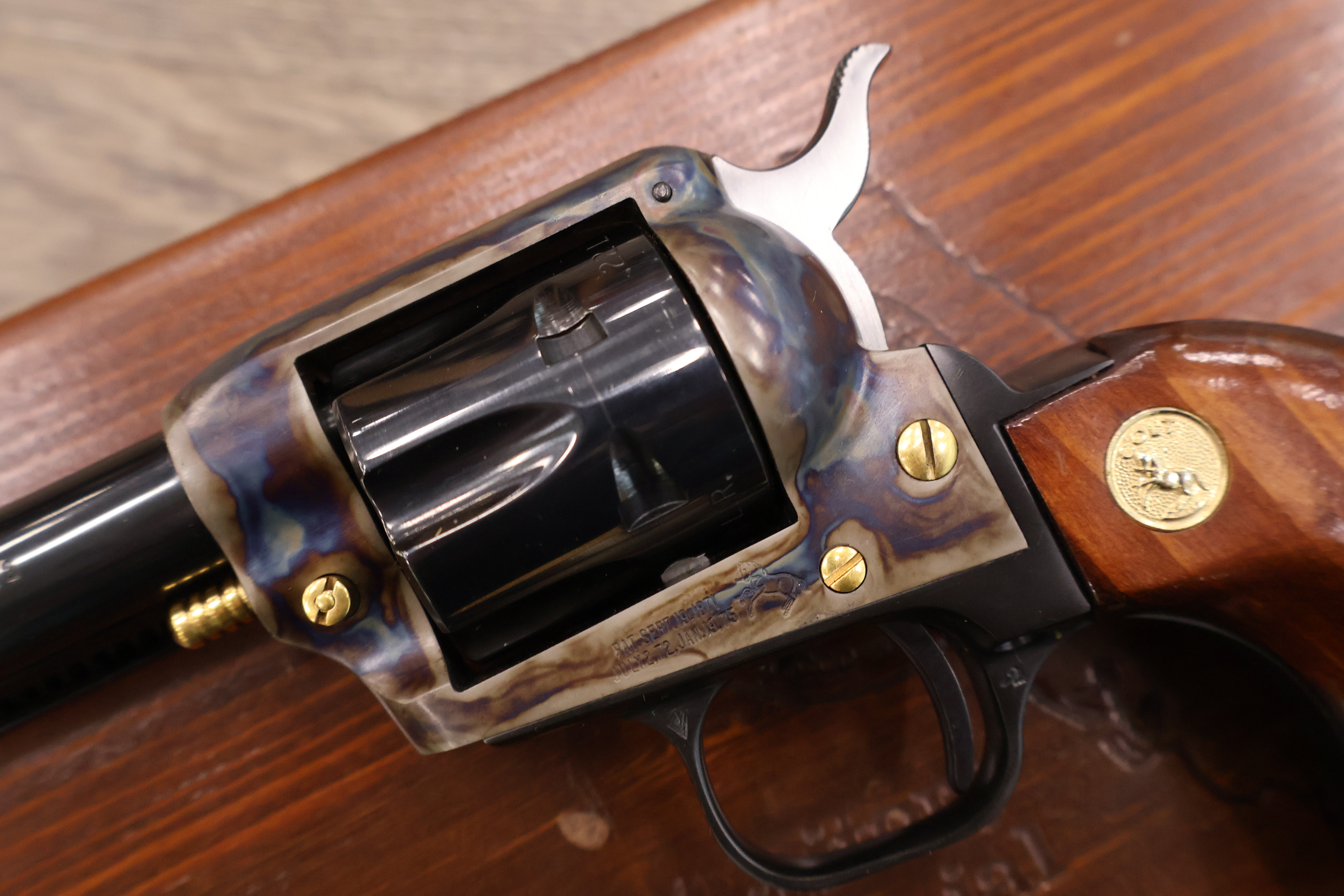 COLT FRONTIER SCOUT CASE COLORED FRAME BLUED FINISH WALNUT 4.75" BBL .22LR -img-6