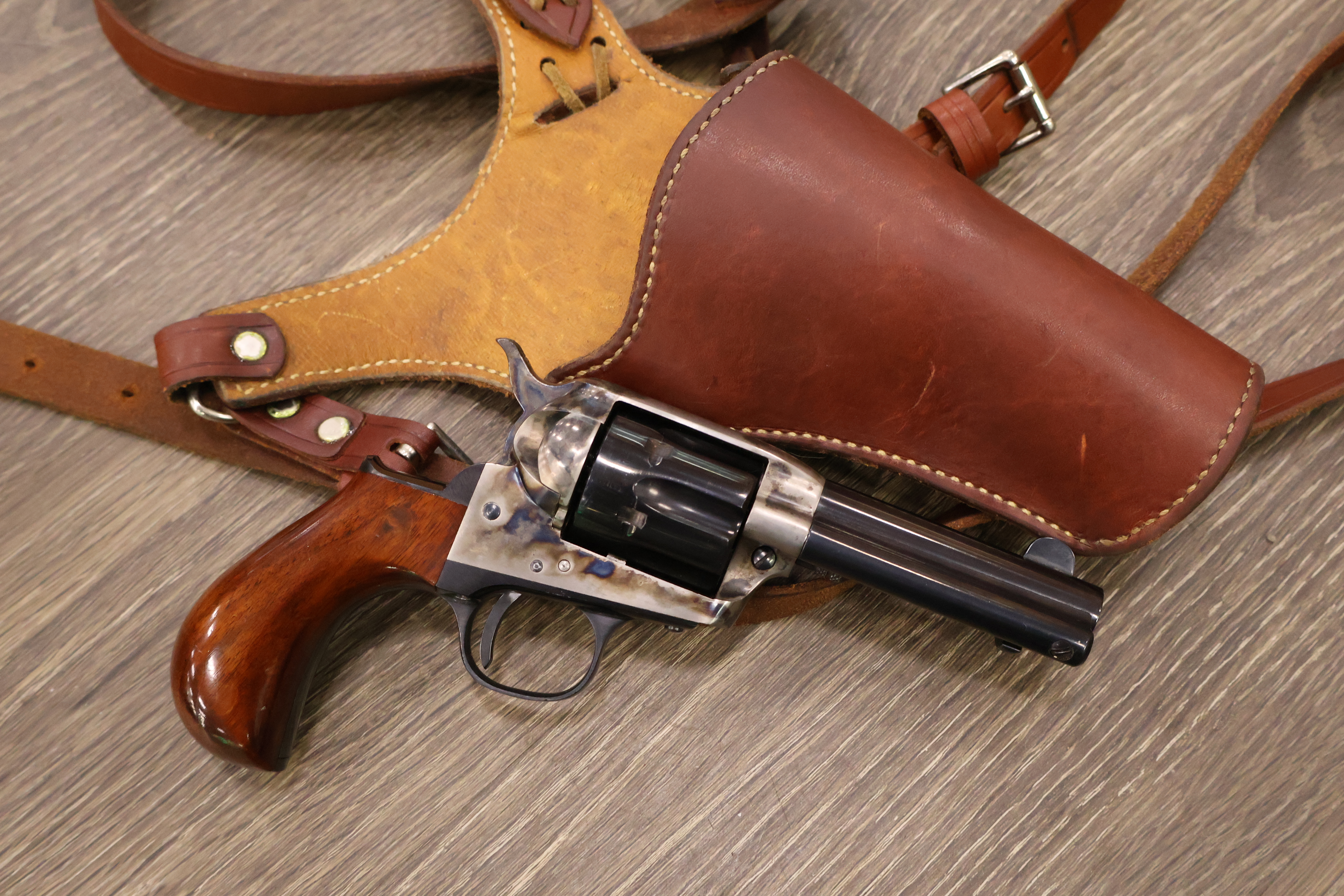CIMARRON 1877 COLT LIGHTNING COLOR CASE HARDENED BLUED 3.5" BBL .38 S&W SPL-img-0